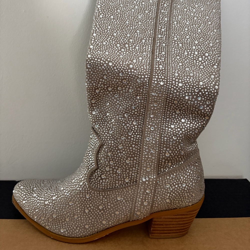 Women's Silver Embellished Boots